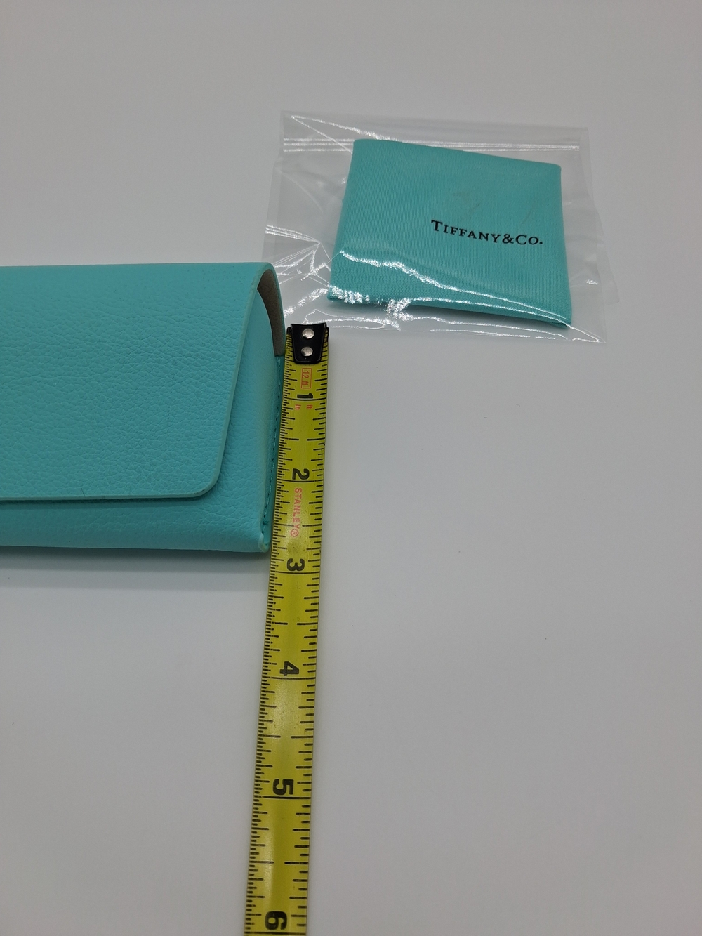 TIFFANY & CO. Blue Eyeglasses Sunglasses Case with Logo Cleaning Cloth - Picture 7 of 8